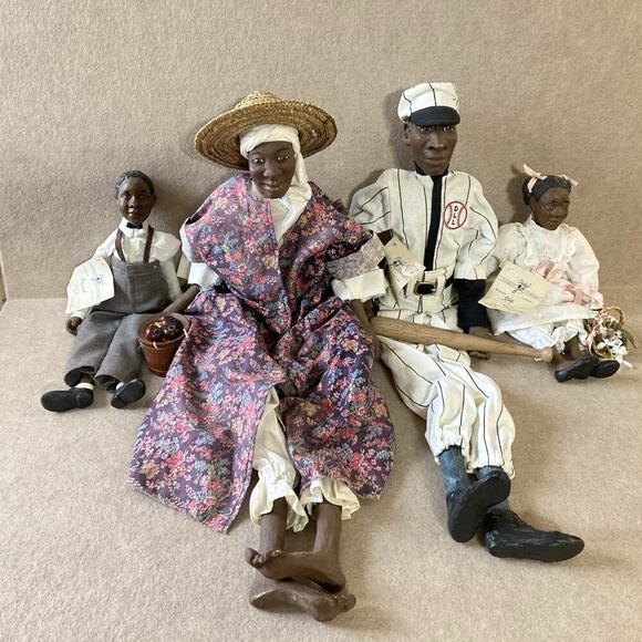 Vtg Daddy’s Long Legs Dolls SET of 4 Family Lot Slats Nettie Katy Micah lot - Picture 1 of 16